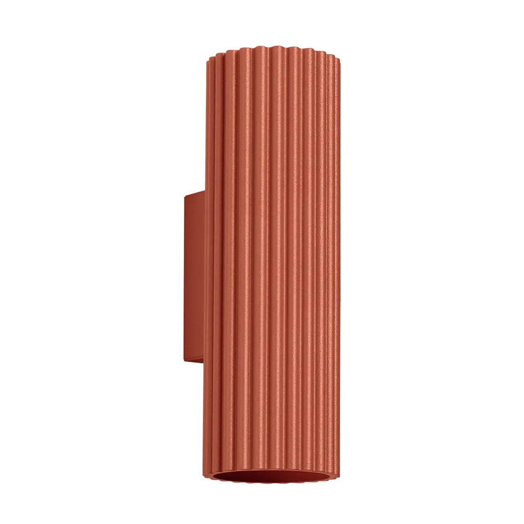 Applique murale karbon 20 rouge ocre en cuivre avec design minimaliste et ampoules gu10 interchangeables