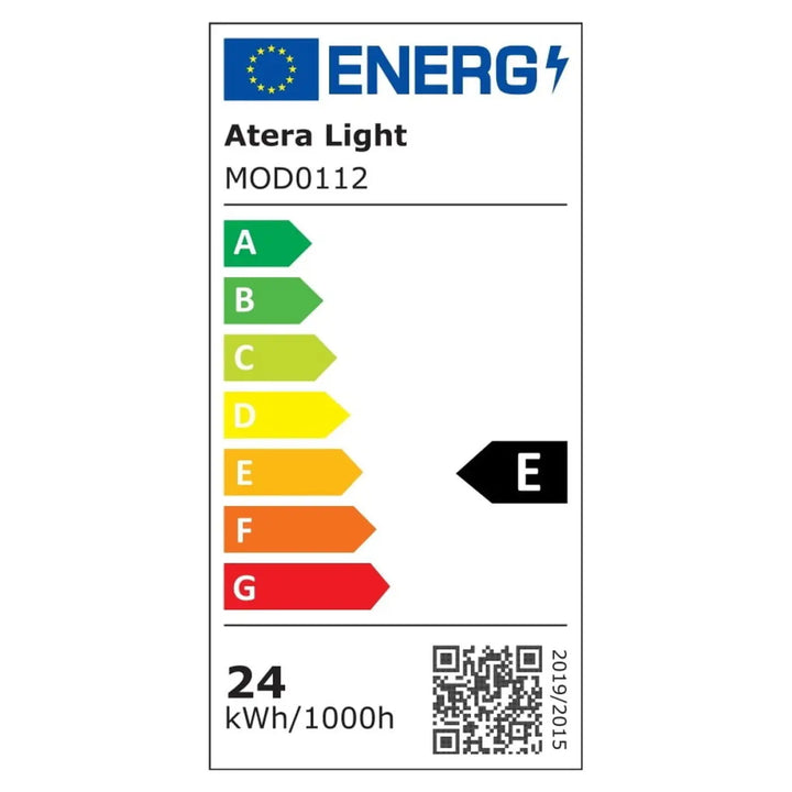 Étiquette énergie blanche pour applique murale lahti 70 led 4000k en ocre rouge avec efficacité e et 24 kwh/1000h