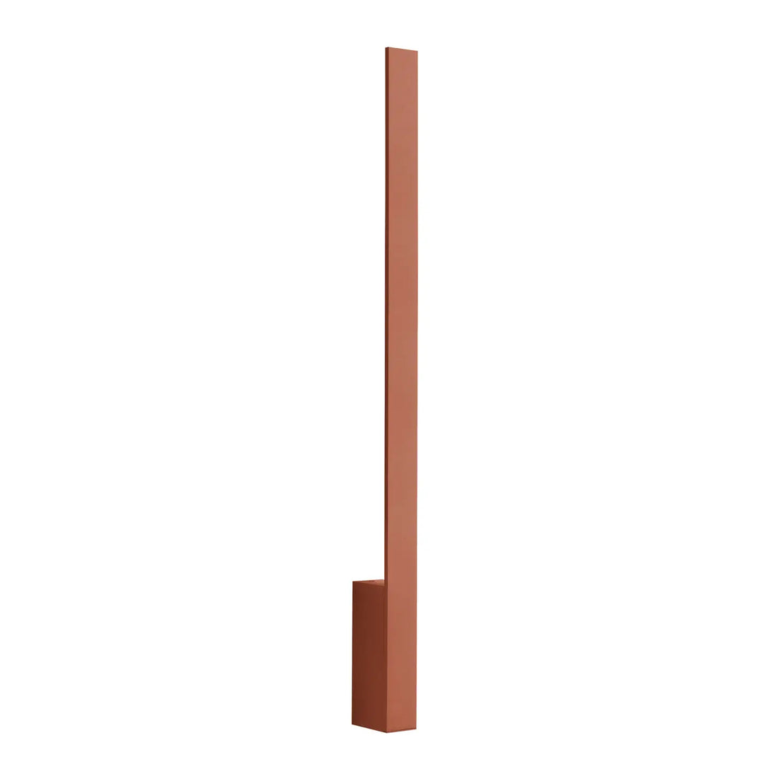 Applique murale lahti 70 led 4000k en métal cuivré ocre rouge avec un corps vertical minimaliste et base courte