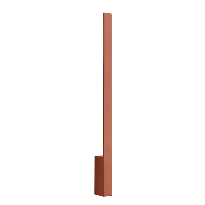 Applique murale lahti 70 led 4000k en métal cuivré ocre rouge avec un corps vertical minimaliste et base courte