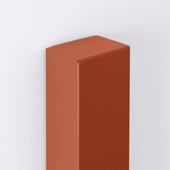 Radiateur mural rectangulaire freya 60 en rouge ocre mat terracotta compose dappliques murales cinq coloris