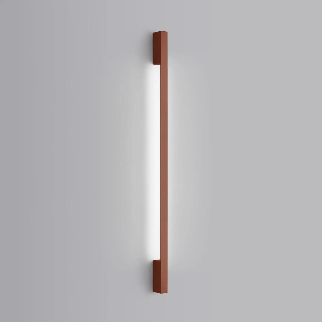 Applique murale sappo 120 led 4000k rouge ocre en cuivre avec bande centrale lumineuse, disponible en six variantes dont vert olive