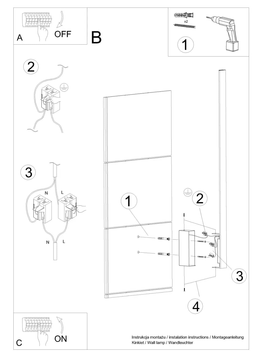 Schéma d'installation du luminaire