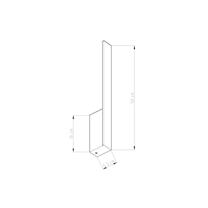 Applique murale lahti 50 led 3000k rouge ocre avec module led intégré et boîtier allongé en métal noir minimaliste