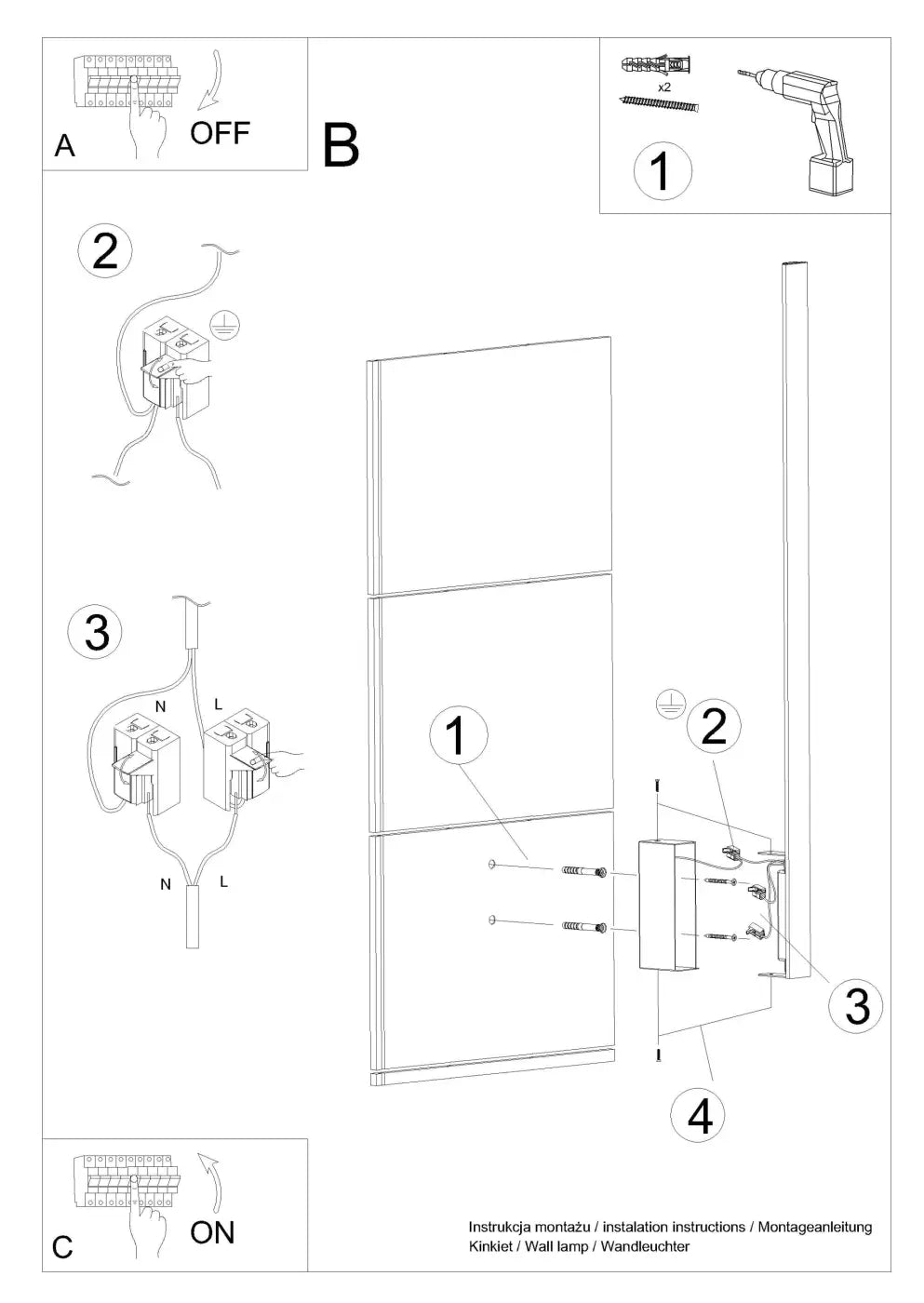 Schéma d'installation du luminaire