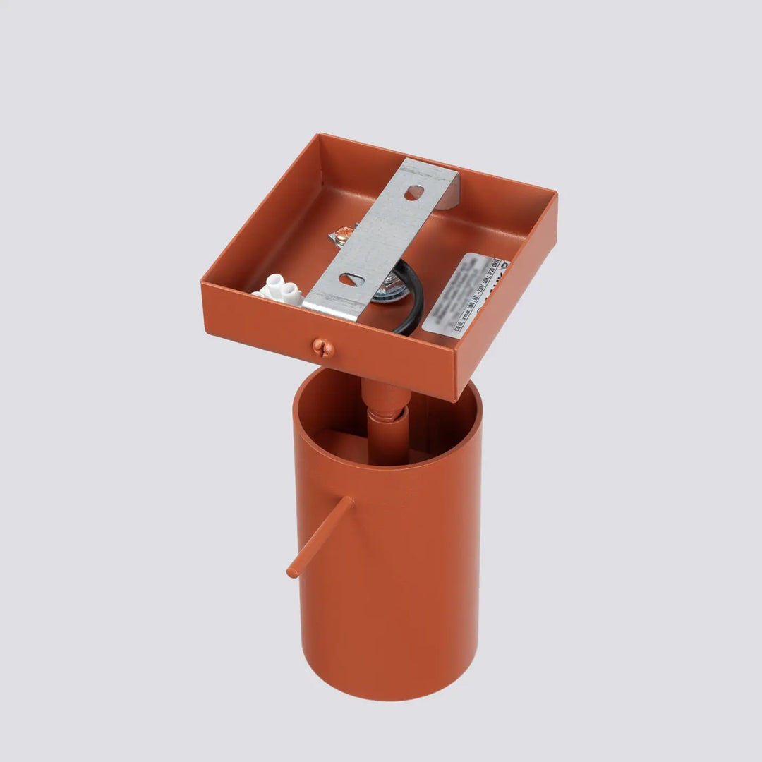 Applique murale lampe ring rouge ochra en céramique terracotta avec éclairage flexible minimalisme moderne