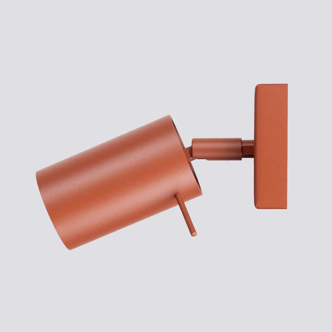 Applique murale lampe ring rouge ochra en terre cuite avec finition mate pour un éclairage flexible minimalisme moderne