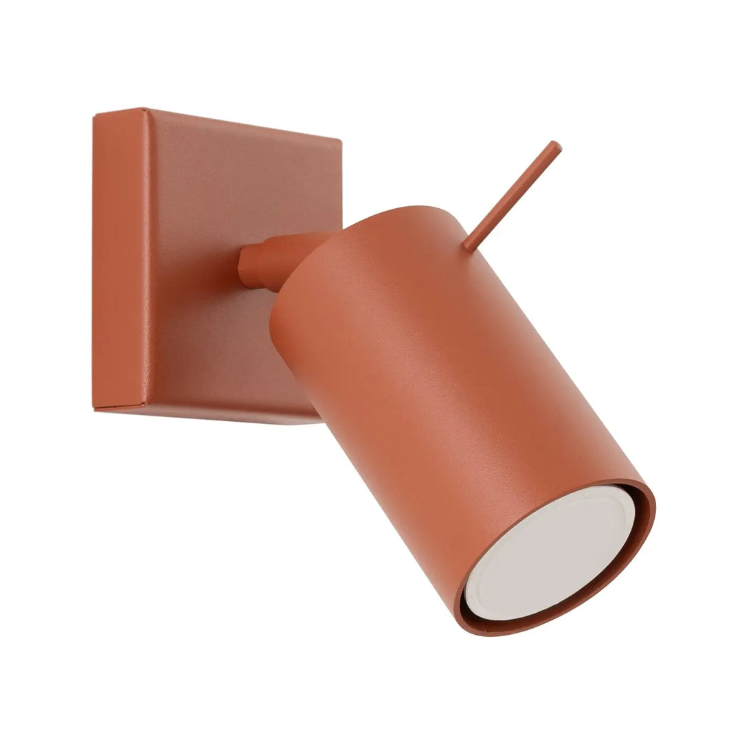 Applique murale lampe ring couleur rouge ochra en terracotta avec tête ajustable pour un éclairage flexible minimalisme moderne