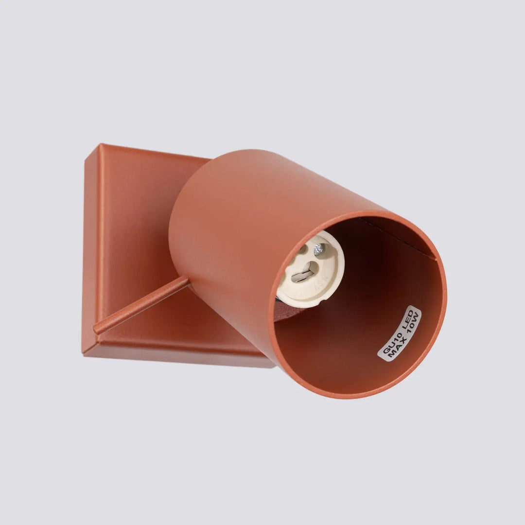 Applique murale ring rouge ochra en terracotta avec éclairage flexible et lampe ring pour un minimalisme moderne