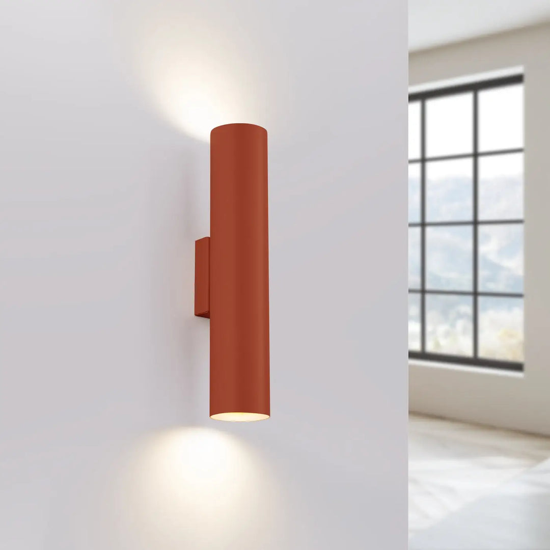 Applique murale lagos 2 en rouge ocre avec design moderne et finition mate pour lampe à suspension élégante