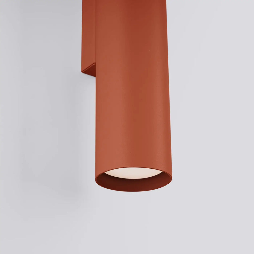 Applique murale lagos 2 en terre cuite rouge ocre avec design moderne et finition mate pour lampe à suspension