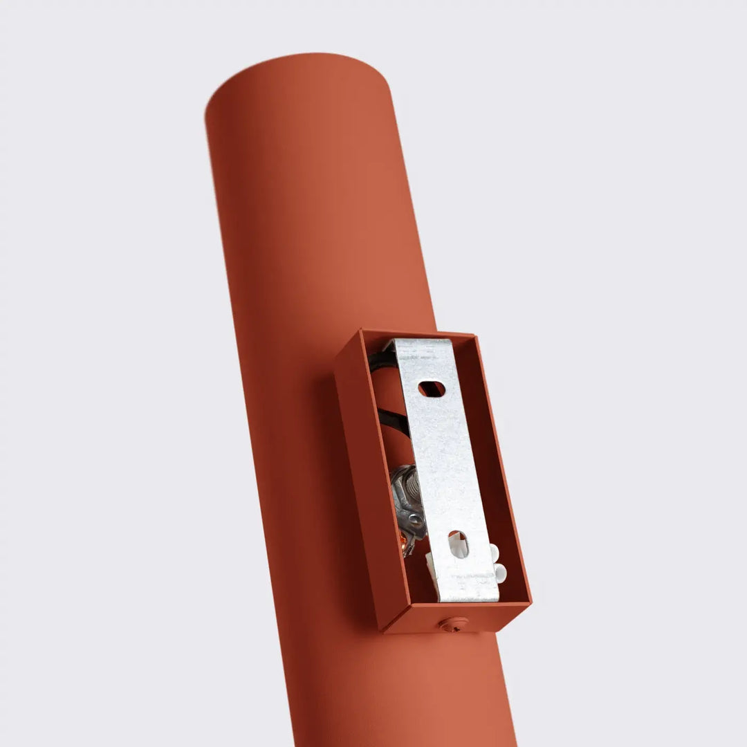 Applique murale lagos 2 rouge ocre avec support metalique design moderne pour lampe à suspension