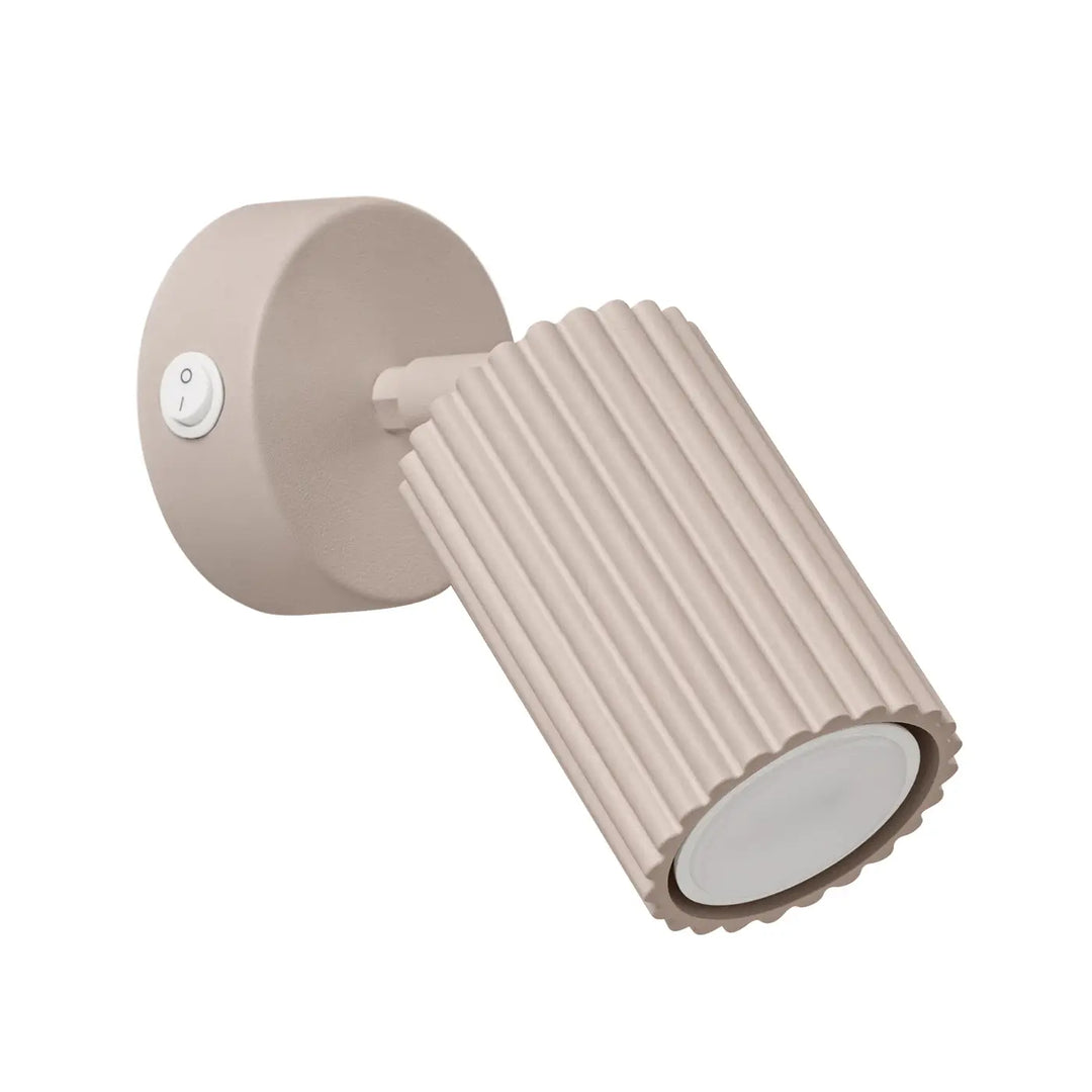 Applique murale karbon taupe avec interrupteur design minimaliste et ampoules gu10 interchangeables
