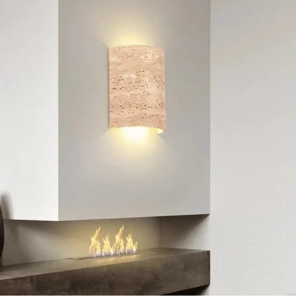 Applique murale travertin led moderne lumière douce