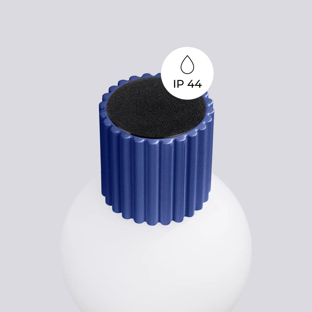 Applique murale halo avec capsule en plastique bleu nervuré et joint silicone noir pour bureau décorative et lampe halo