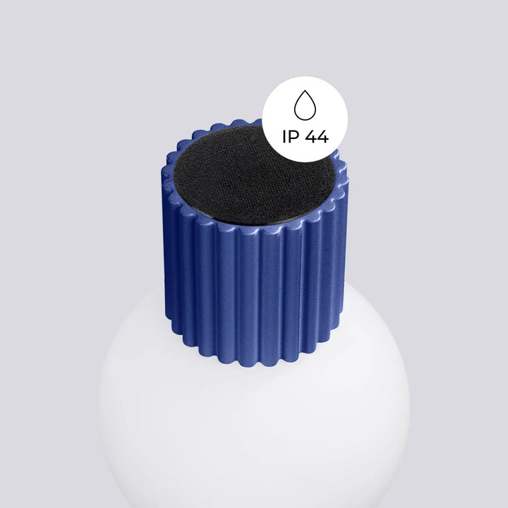 Applique murale halo avec capsule en plastique bleu nervuré et joint silicone noir pour bureau décorative et lampe halo