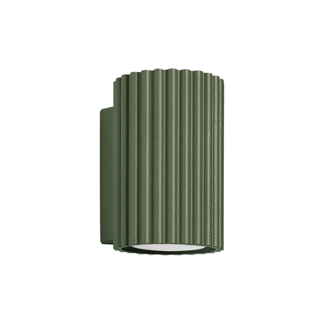 Applique murale karbon 10 vert olive en finition mate texturée avec design minimaliste et ampoules gu10 interchangeables