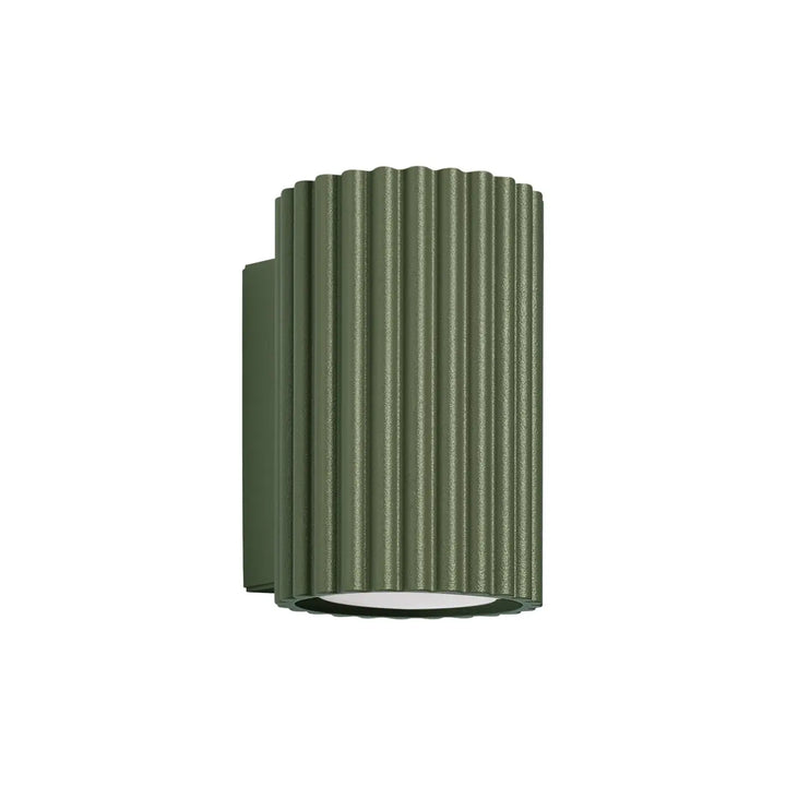 Applique murale karbon 10 vert olive en finition mate texturée avec design minimaliste et ampoules gu10 interchangeables