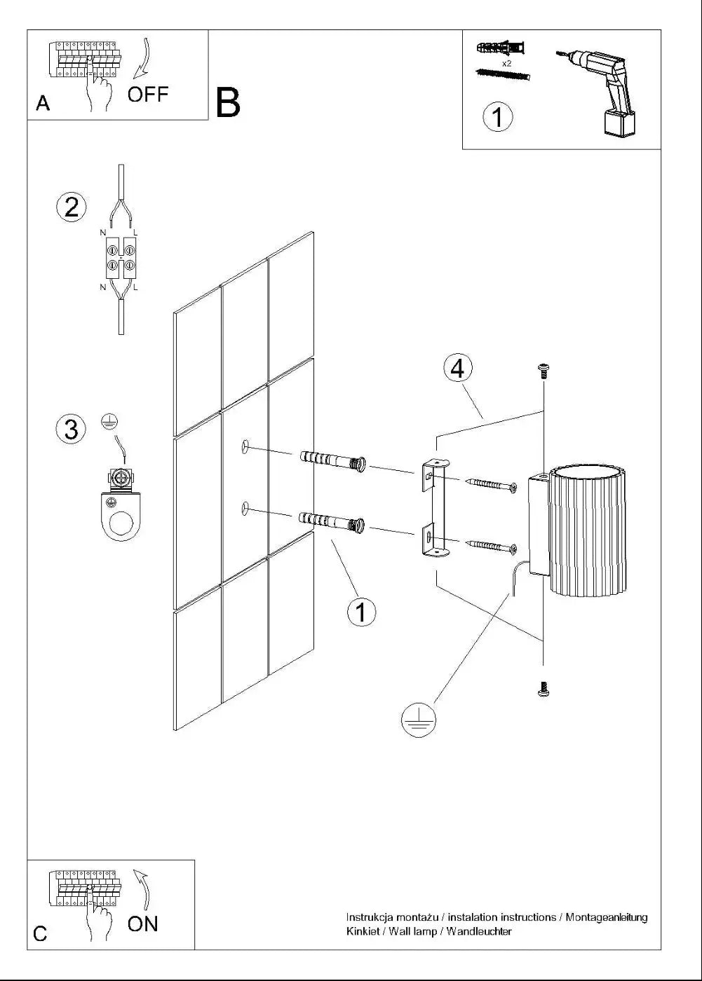 Applique murale karbon 10 vert olive avec finition métallique cannelée et support intégré pour design minimaliste