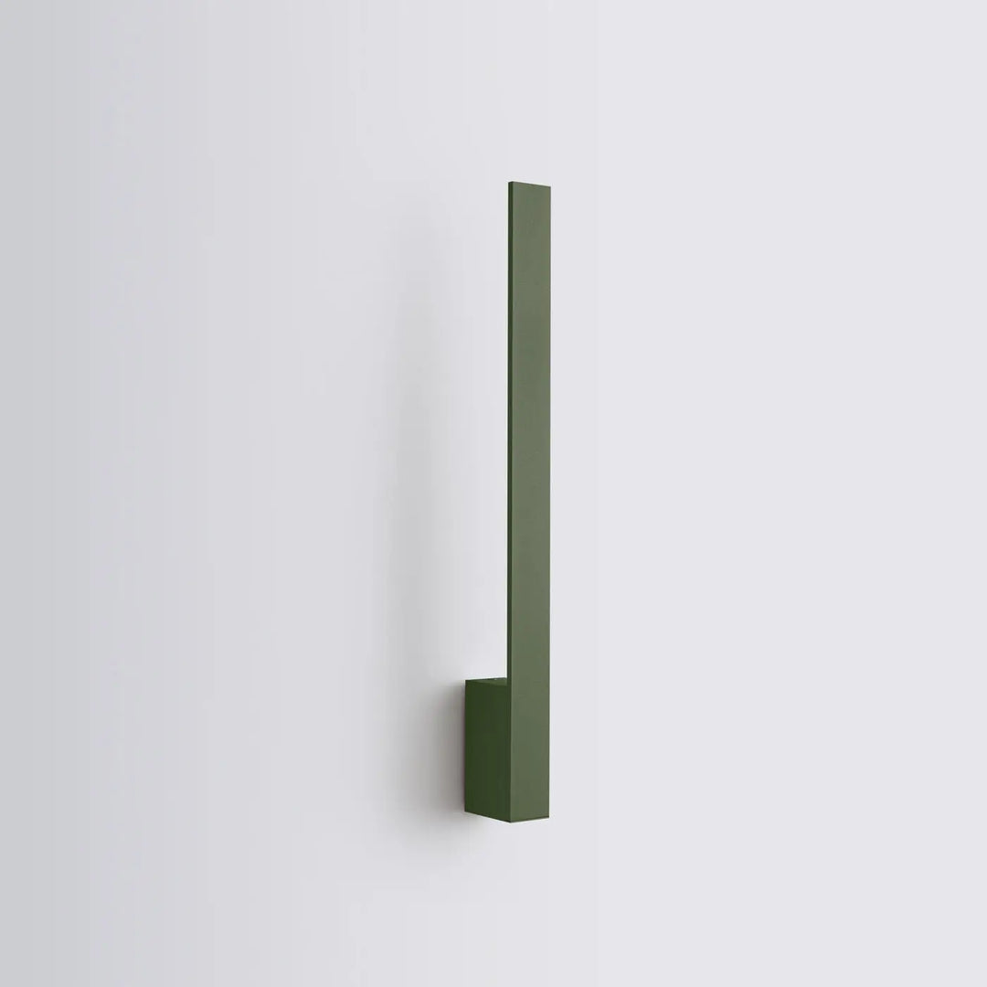 Applique murale lahti 50 led 3000k vert olive avec module led intégré et boîtier allongé à finition mate minimaliste