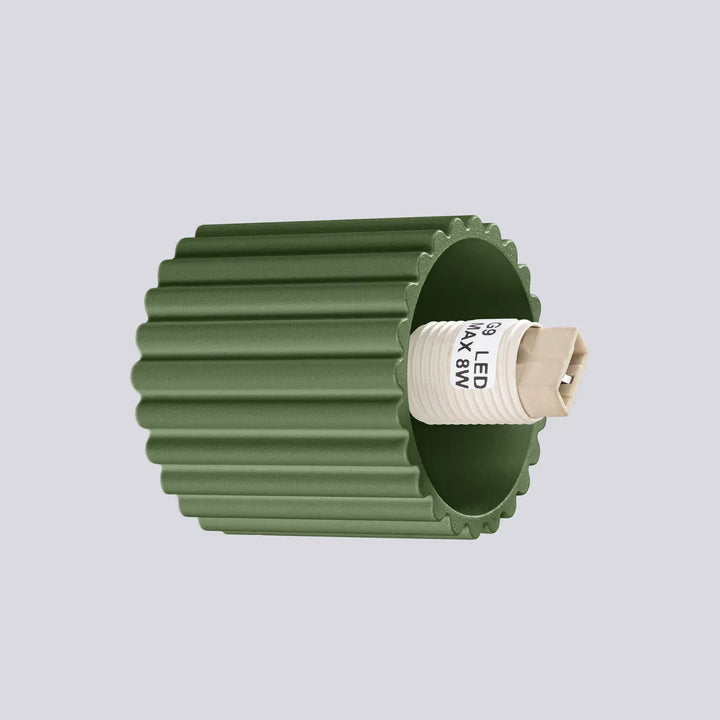 Osram applique murale lampe halo vert olive avec douille led cannelée base beige et sphère laiteuse forme unique