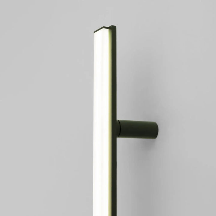 Applique murale lagom 90 vert olive design minimaliste avec finition noire mate et barre led rectangulaire allie excellence