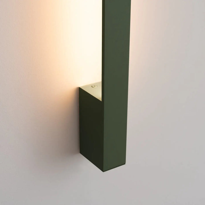 Applique murale lahti 70 led 3000k vert olive rectangulaire moderne minimaliste pour éclairage intérieur