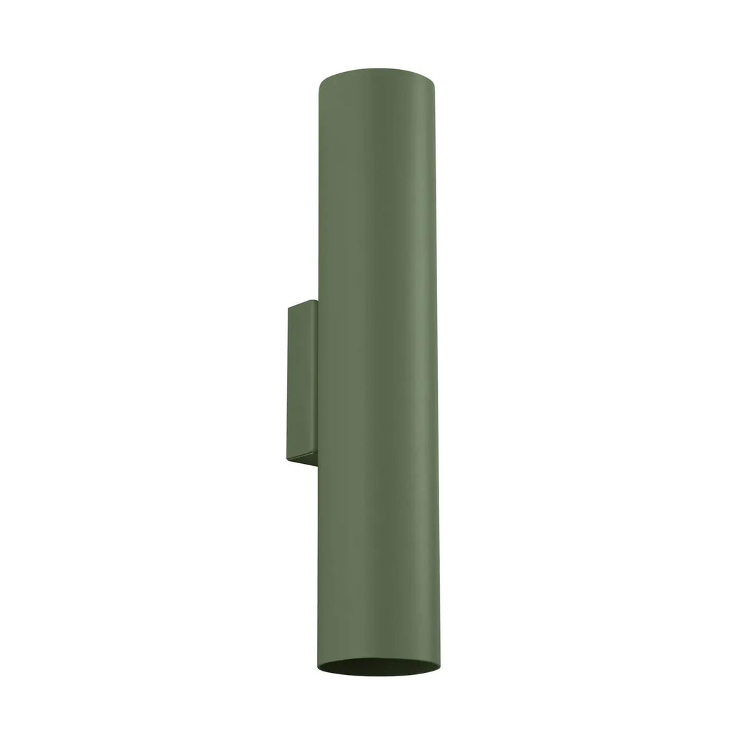 Applique murale lagos 2 vert olive cylindrique en design moderne avec finition mate adaptée lampe à suspension