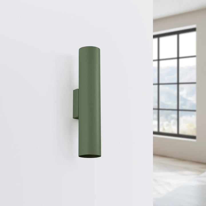 Applique murale lagos 2 vert olive cylindre mat design moderne idéale comme suspension lagos ou lampe à suspension