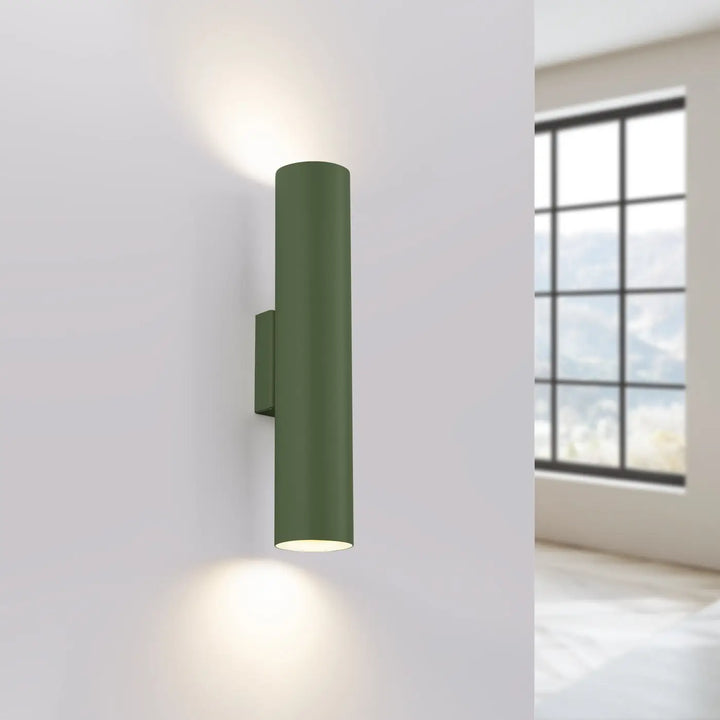 Applique murale lagos 2 vert olive cylindre design moderne pour lampe à suspension élégante et contemporaine