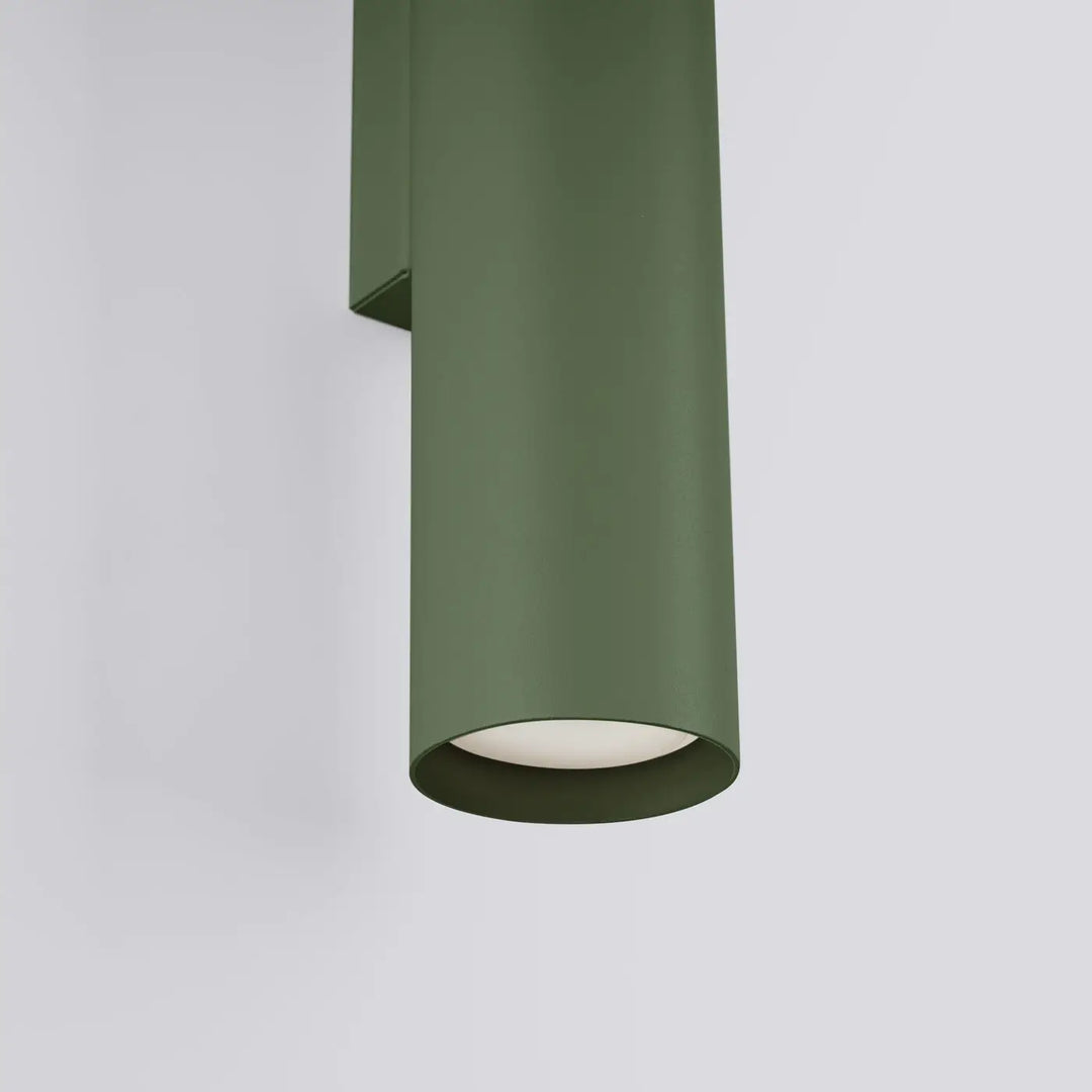 Applique murale lagos 2 vert olive en cylindre avec finition mate et led intégrée pour un design moderne suspension lagos