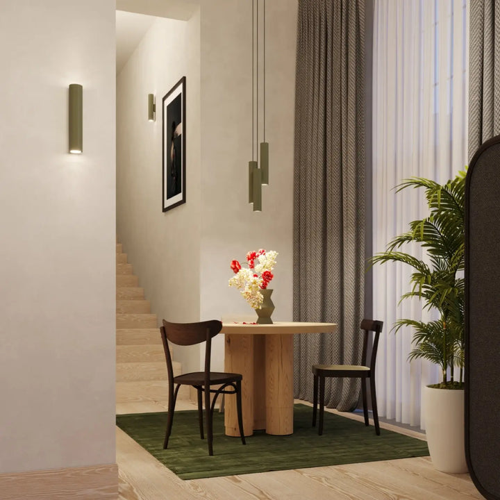 Applique murale lagos 2 vert olive en céramique mate avec design moderne et arrangement floral, suspension lagos élégante