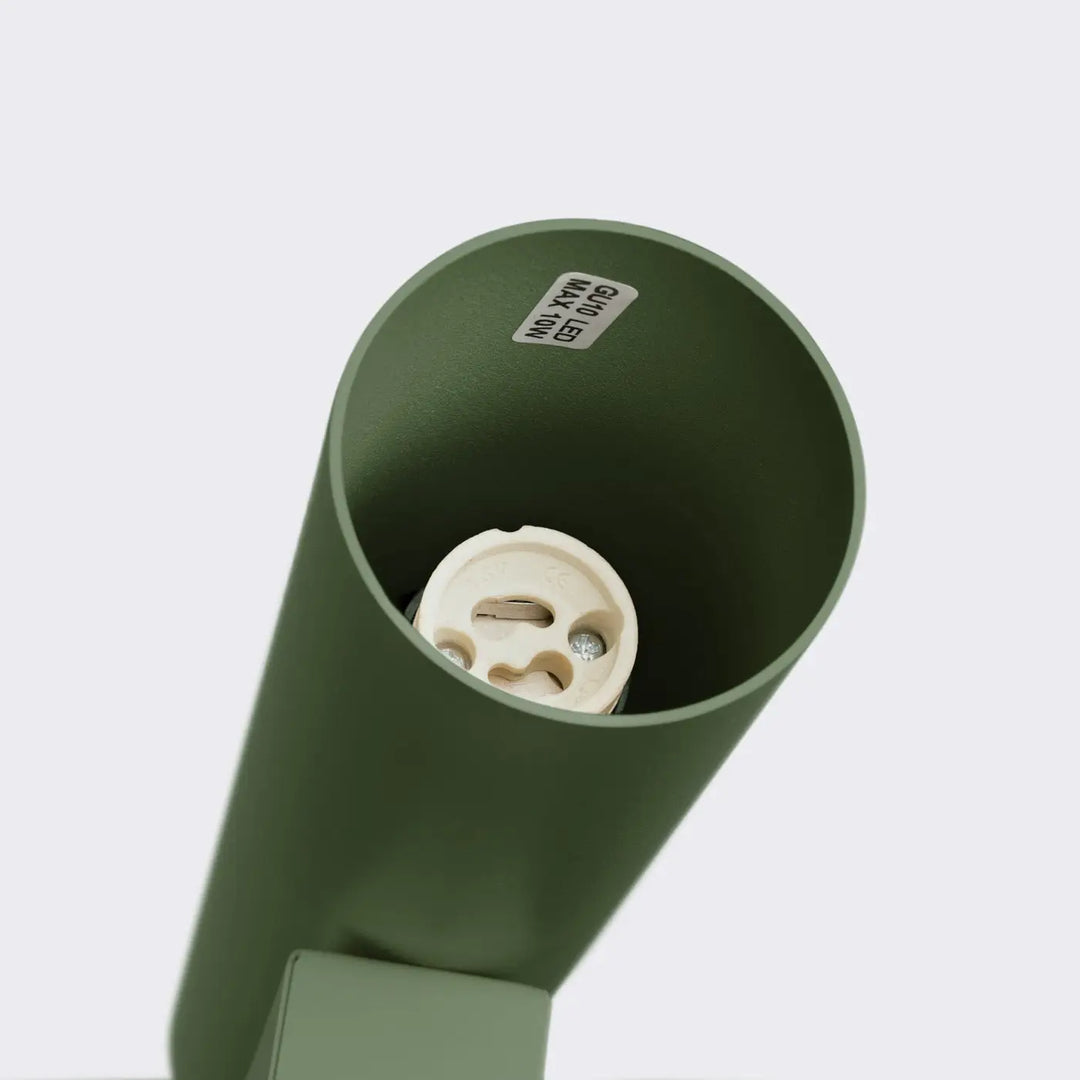 Applique murale lagos 2 vert olive en led cylindrique avec finition mate et douille e27 pour lampe à suspension design moderne
