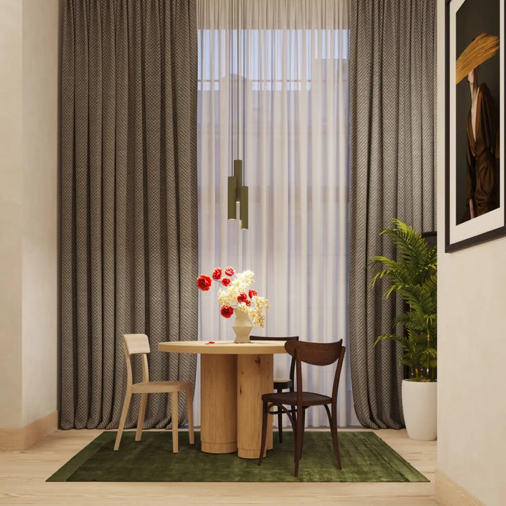 Applique murale lagos 2 en vert olive avec vase en céramique blanc et bouquet de fleurs rouges et blanches design moderne