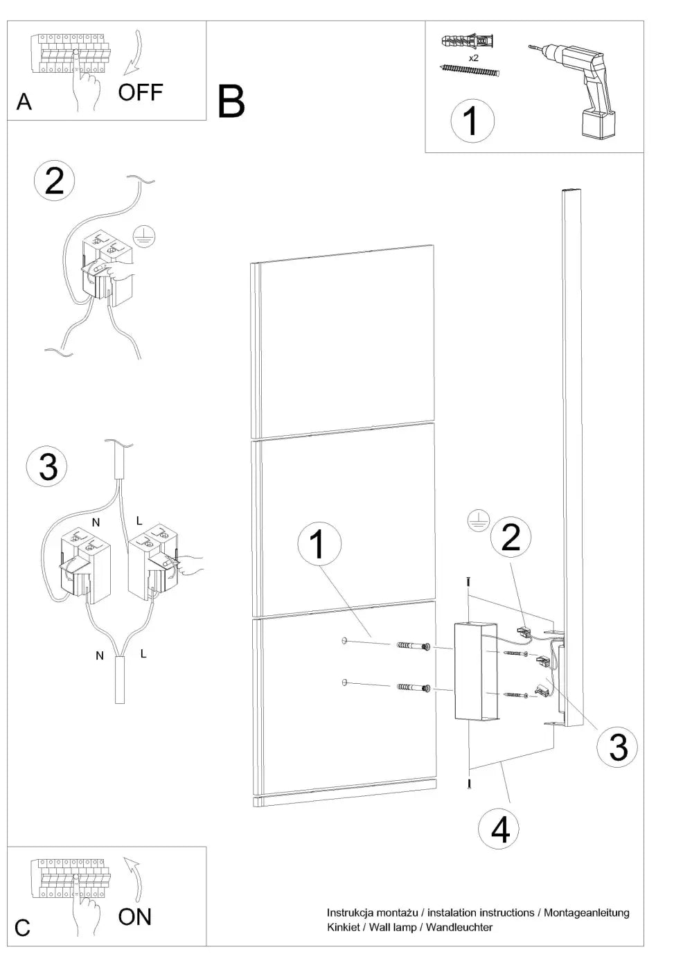 Schéma d'installation du luminaire