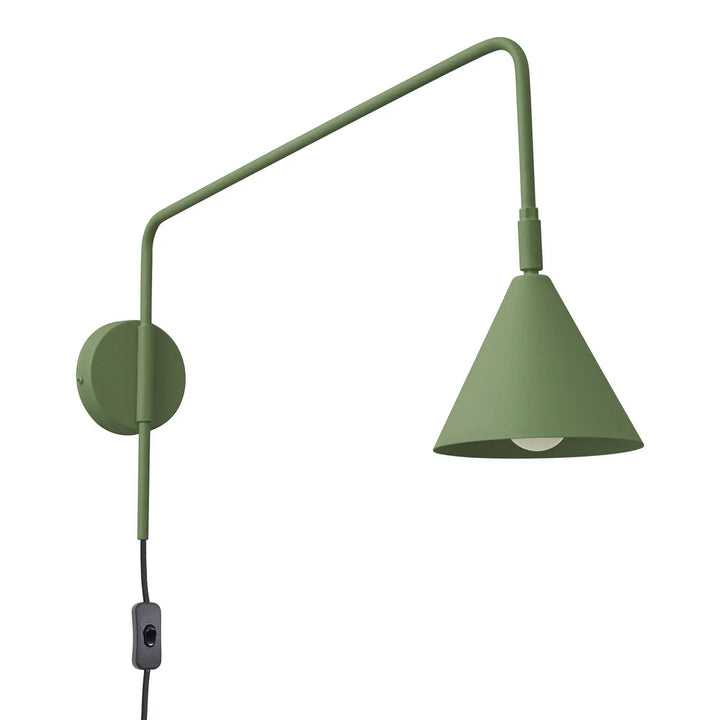 Applique murale moderne nox vert olive avec forme exceptionnellement légère et caractère distinct design élégant
