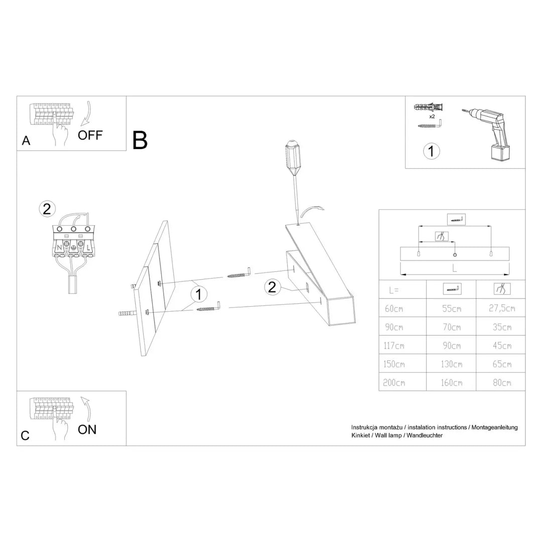 Applique murale blanc de la collection pinne 200 avec base rectangulaire et tête cylindrique intégrant un module led