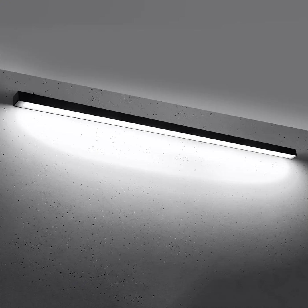 Applique murale pinne 200 noir led rectangulaire avec paramètres d’éclairage et différentes tailles pour plafond