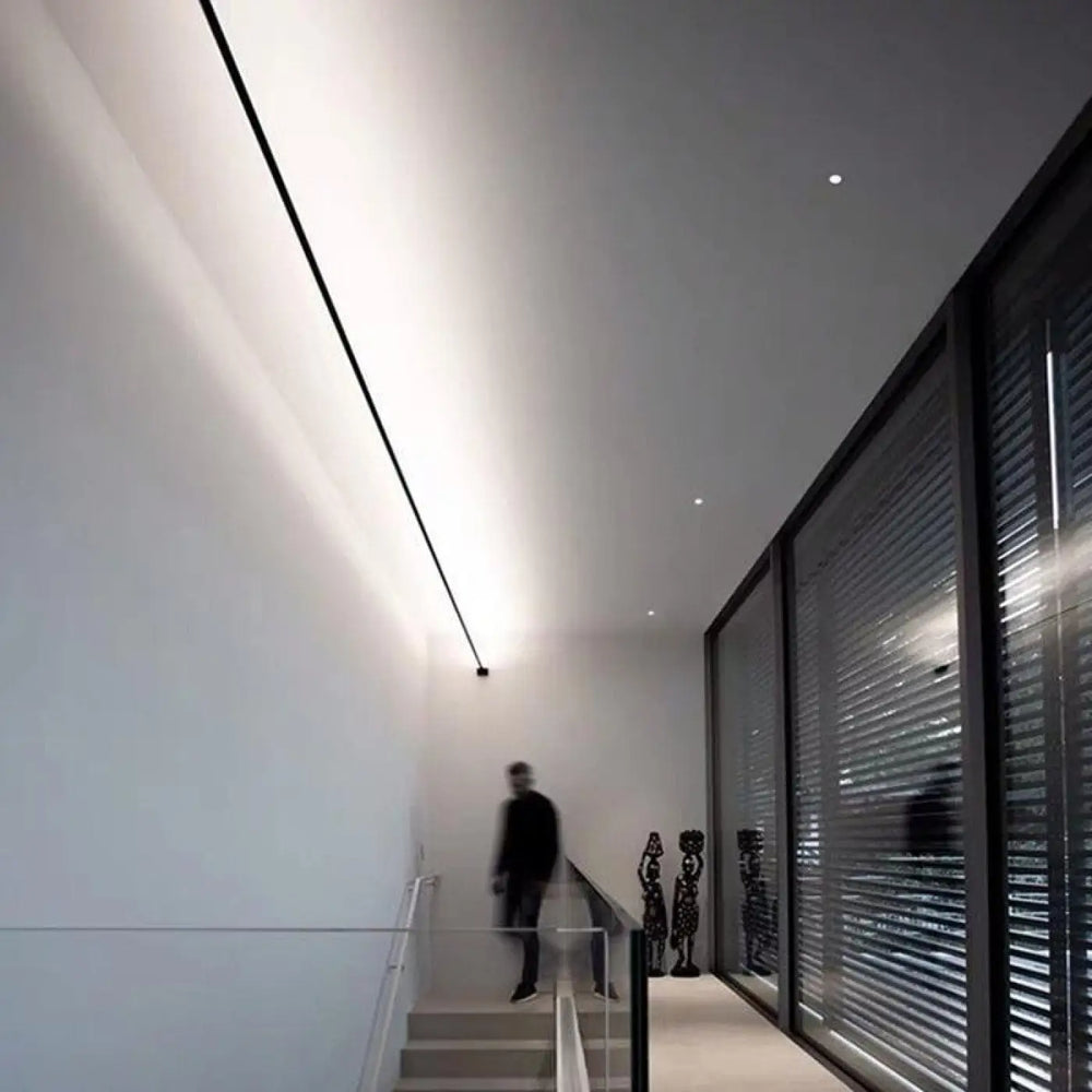 Appliques Murales Led en Aluminium Noir Moderne
