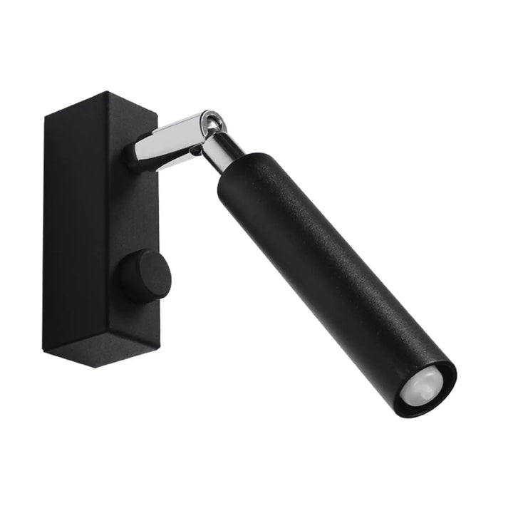 Applique murale moderne eyetech 1 noir avec faisceau eyetech et joint chrome style industriel