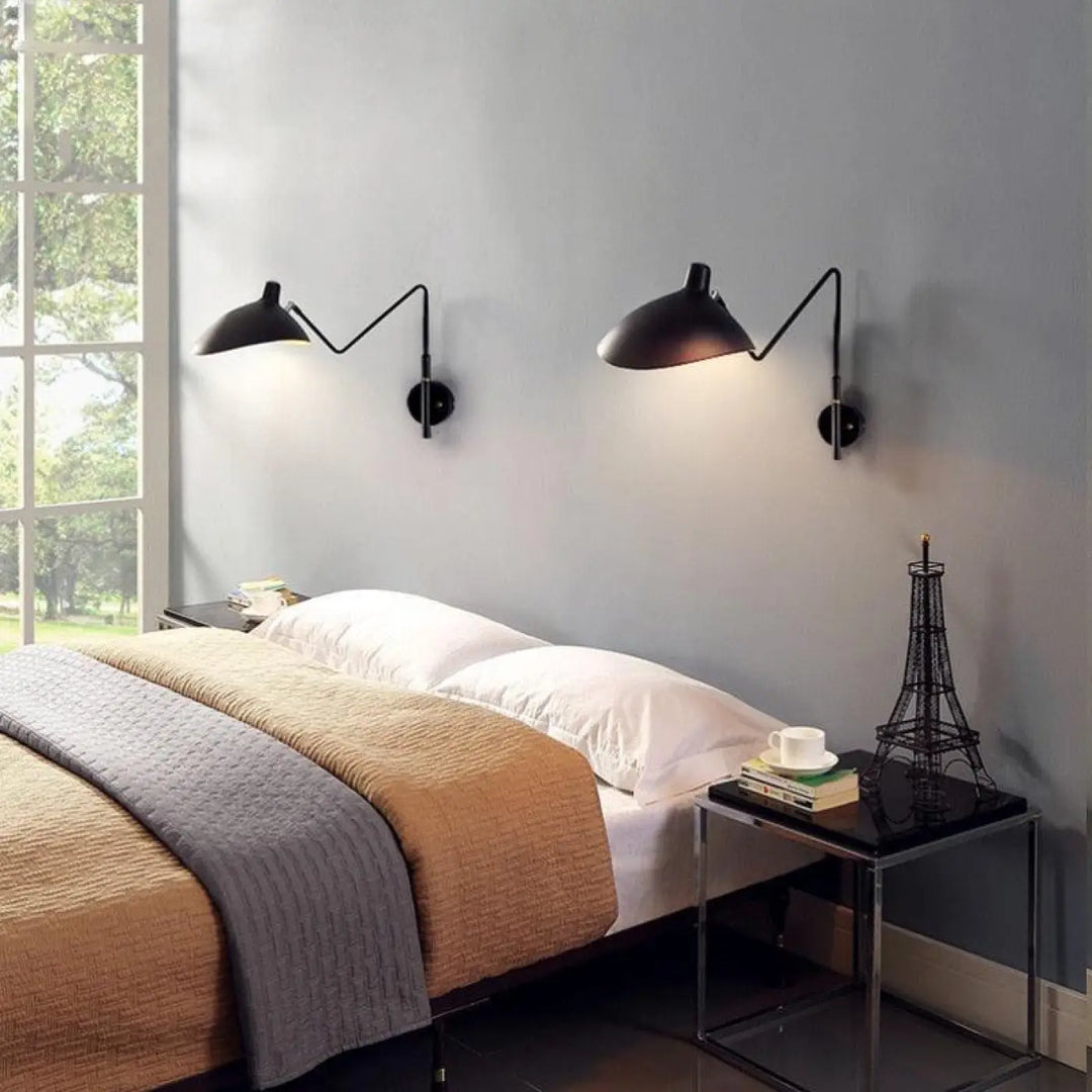 Grande Applique Murale Industrielle Aluminium Noir