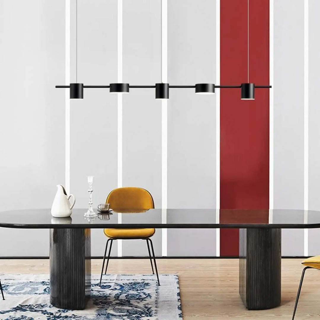 Grande Suspension Dorée Linéaire Cylindrique