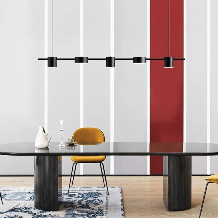 Grande Suspension Dorée Linéaire Cylindrique
