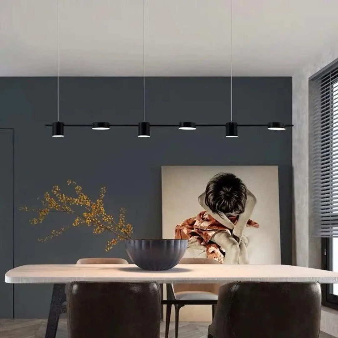 Grande Suspension Dorée Linéaire Cylindrique