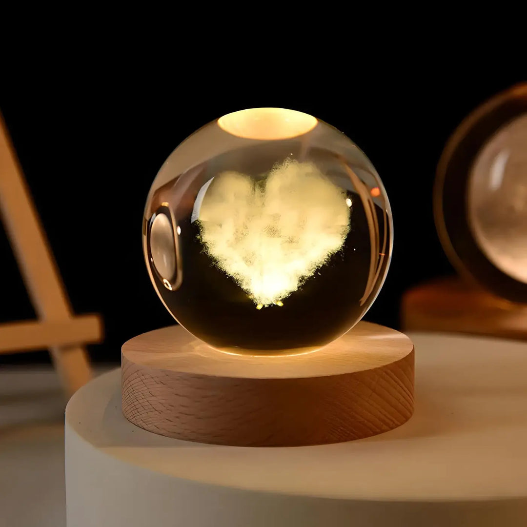 Heart Cloud Crystal Ball Night Light | Adult and Children Night Lights