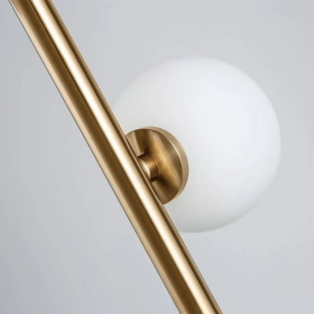 Lampadaire Boule Blanche Style Moderne Couleur Or