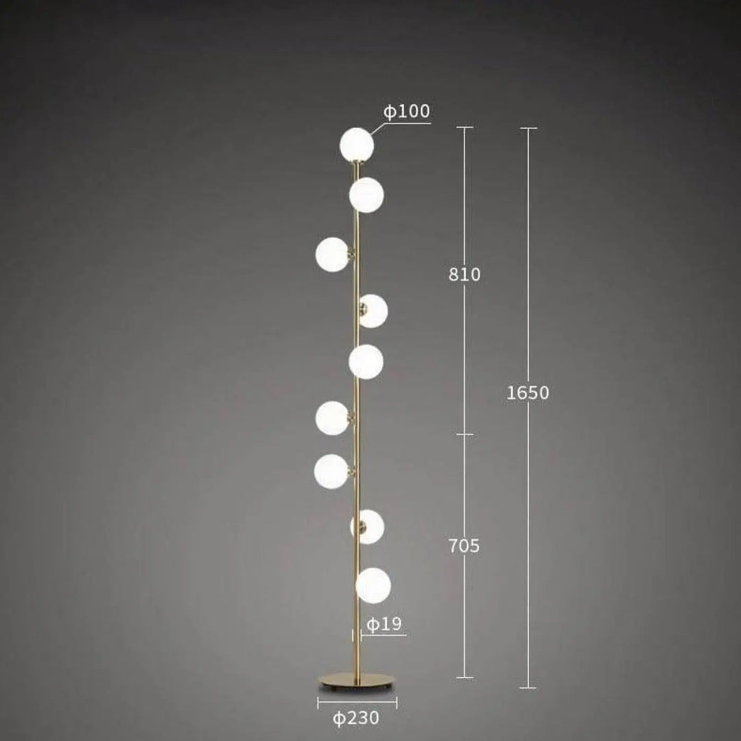 Lampadaire Boule Blanche Style Moderne Couleur Or