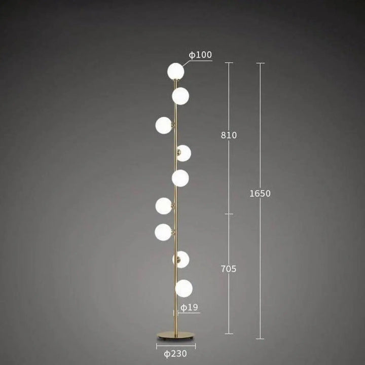 Lampadaire Boule Blanche Style Moderne Couleur Or