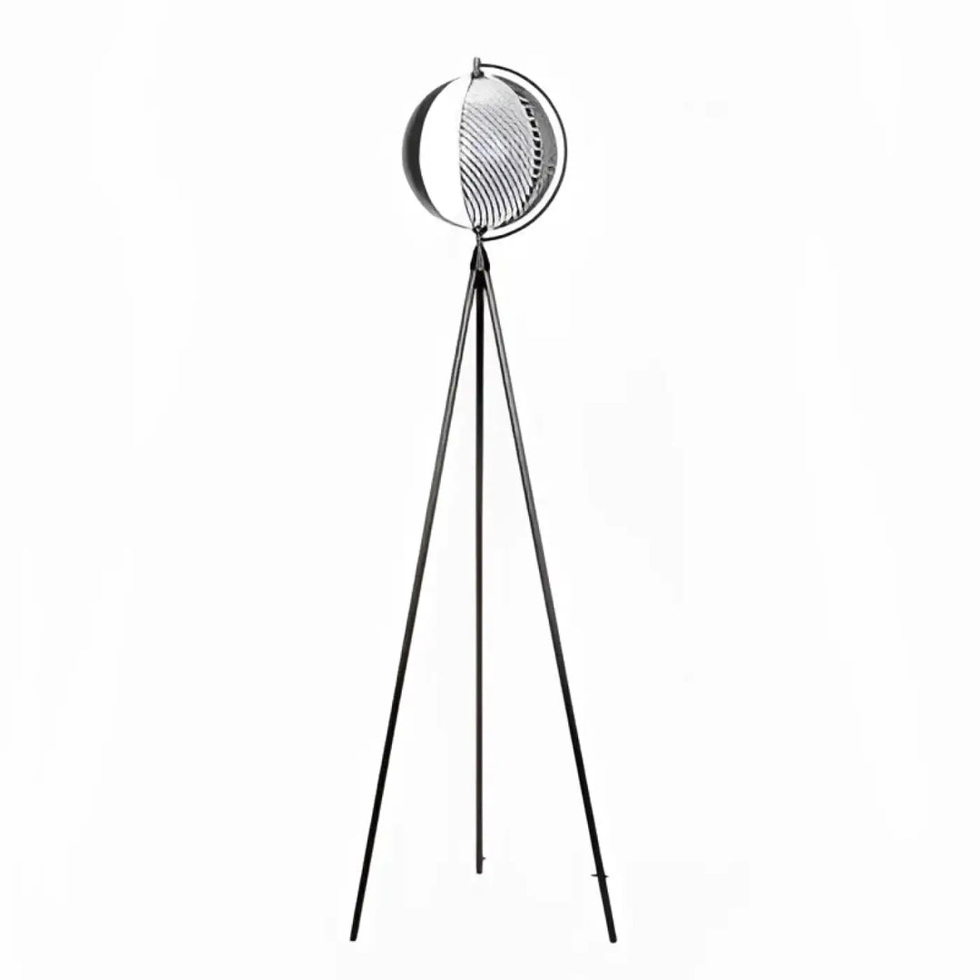 Lampadaire Avec Boule Noir À Motif Spirale Design