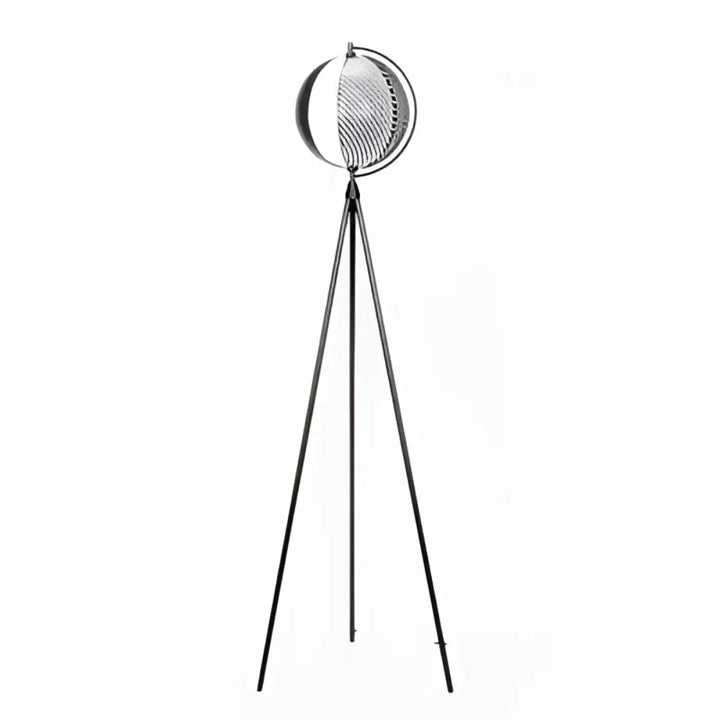 Lampadaire Avec Boule Noir À Motif Spirale Design